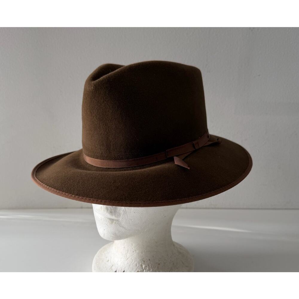 Vintage Royal Stetson Stratoliner Fedora Hat Brown Size 6 7/8 Excellent